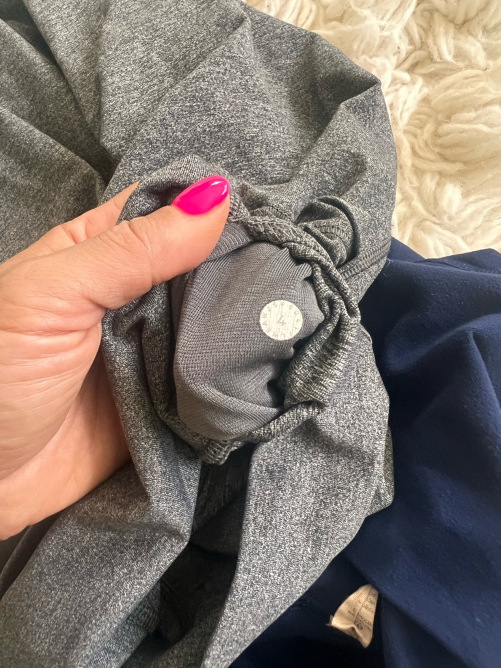 Lululemon Leggings Bundle - Gray/Navy cutouts, Black/Red Signature logo, Striped - Picture 5 of 6